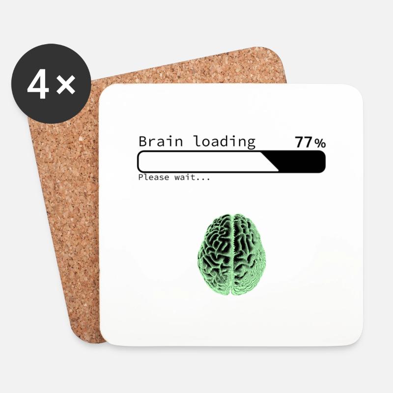 Brain Loading - Coasters (set of 4) - white