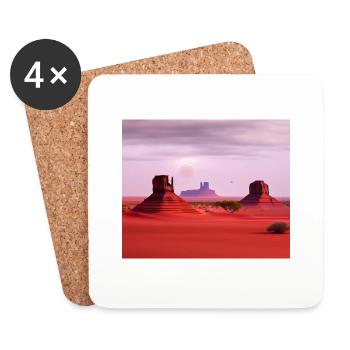 Monument Valley - Dessous de verre (lot de 4) - blanc - Devant