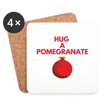 HUG A POMEGRANATE - Coasters (set of 4) - white - Front