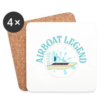 Airboat Legend Hydroplane Air Boat Propeller Swamp - Untersetzer (4er-Set) - Weiß - Vorne