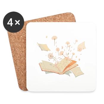 Butterfly Flower Books Librarian Bibliophiles Cool - Coasters (set of 4) - white - Front