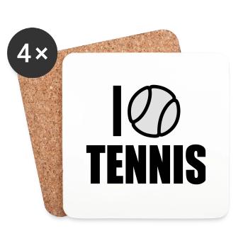 J’adore le tennis - Dessous de verre (lot de 4) - blanc - Devant