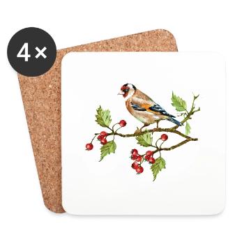 Bunter Vogel - Untersetzer (4er-Set) - Weiß - Vorne
