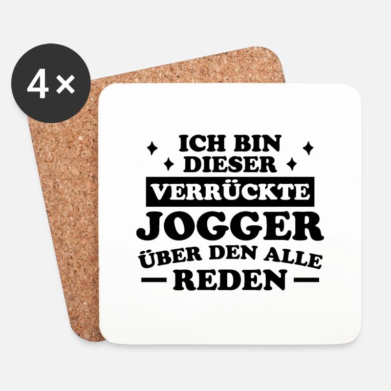 Jogger Laufen Lustiger Spruch Joggen Geschenk - Untersetzer (4er-Set) - Weiß