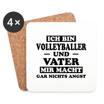 Volleyball Lustige Spruch Beachvolleyball Geschenk - Untersetzer (4er-Set) - Weiß - Vorne