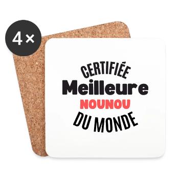 certifiée meilleure nounou du monde - Dessous de verre (lot de 4) - blanc - Devant