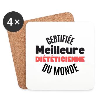certifiée meilleure diététicienne du monde - Dessous de verre (lot de 4) - blanc - Devant