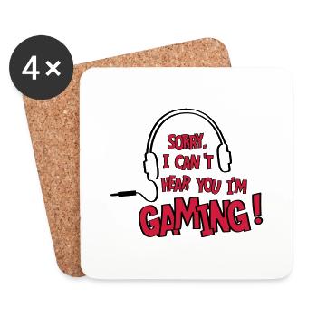 Ich kann dich nicht hören, ich spiele! online. - Untersetzer (4er-Set) - Weiß - Vorne