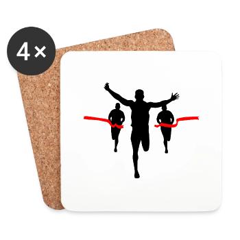 Triathlon Natation Bike Run Marathon - Dessous de verre (lot de 4) - blanc - Devant
