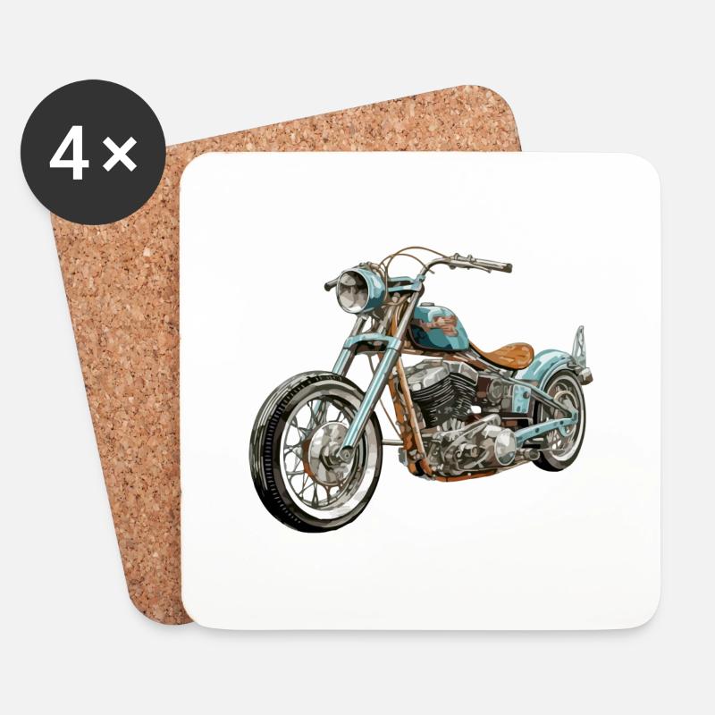 Ewiger Chopper - Untersetzer (4er-Set) - Weiß