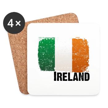 Ireland - Ireland - Green White Orange - Coasters (set of 4) - white - Front