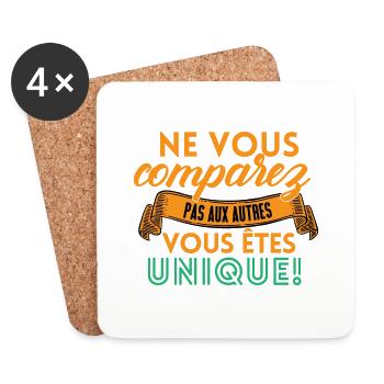 Ne vous comparez pas aux autres - Dessous de verre (lot de 4) - blanc - Devant