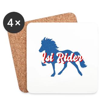 Islandpferd Reiter Pferd Island Tölt Grafik - Untersetzer (4er-Set) - Weiß - Vorne