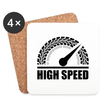 reifen tacho high speed - Untersetzer (4er-Set) - Weiß - Vorne