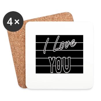 PAAR. ICH HABE GERADE GEHEIRATET. Junggesellinnenabschied. HEILIGER VALENTINSTAG. MARIES - Untersetzer (4er-Set) - Weiß - Vorne
