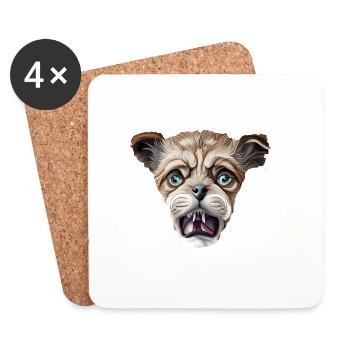 Cat tiger animal - Coasters (set of 4) - white - Front