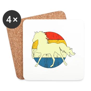 Vintage Retro Horse Sunset For Horse Lovers - Coasters (set of 4) - white - Front