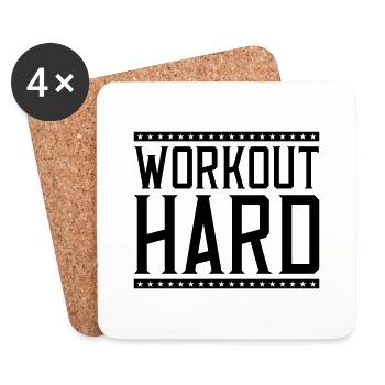 workout hard - Coasters (set of 4) - white - Front