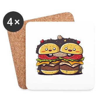 Trio de biscuits Burgers - Dessous de verre (lot de 4) - blanc - Devant