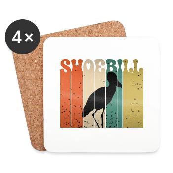 Shoebill Bird Ornithologist Forest I Gift - Coasters (set of 4) - white - Front