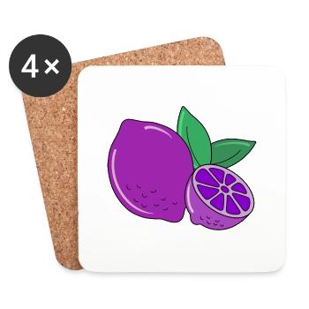 Citron violet - Dessous de verre (lot de 4) - blanc - Devant