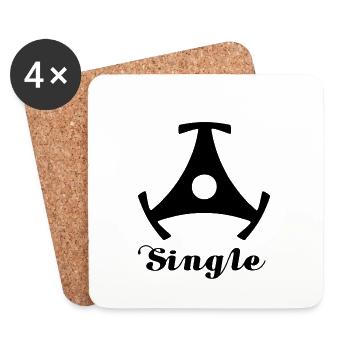 Single Retro Design für Schallplattenfans und DJs - Untersetzer (4er-Set) - Weiß - Vorne