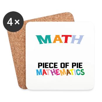 Math is a piece of Pi Mathmatics, Pi-Day Mathefan - Coasters (set of 4) - white - Front