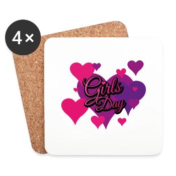 Journée des filles Histoire rose - Dessous de verre (lot de 4) - blanc - Devant