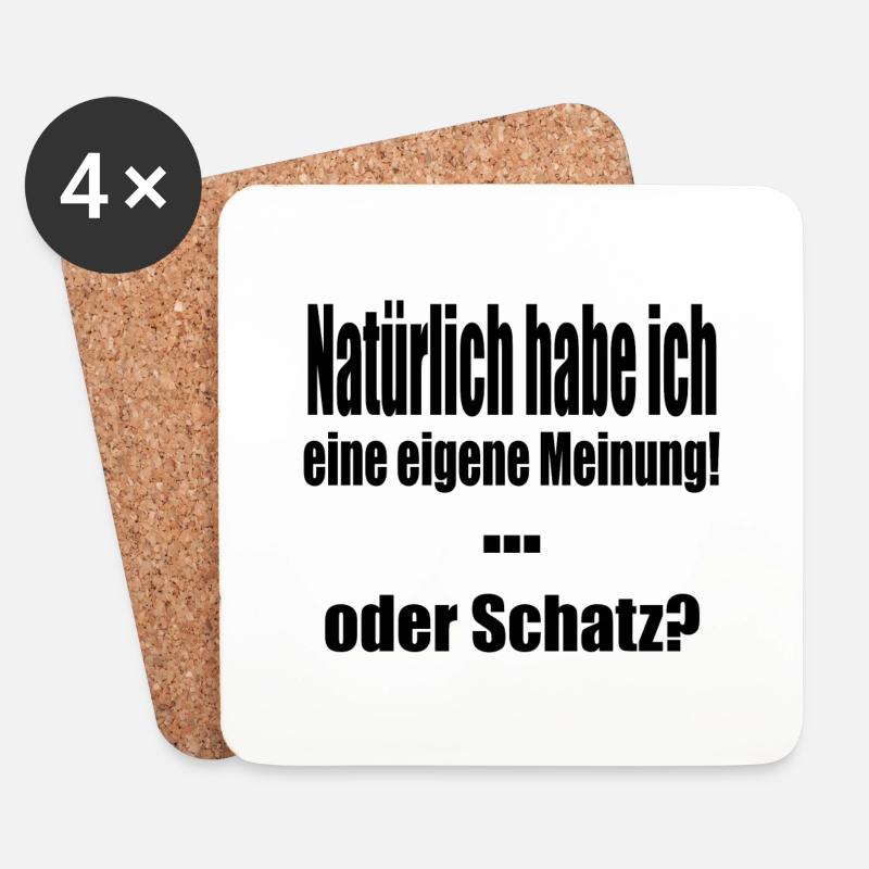 Eigene Meinung - Untersetzer (4er-Set) - Weiß