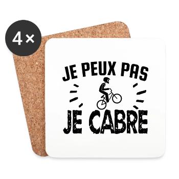 je peux pas je cabre - Dessous de verre (lot de 4) - blanc - Devant