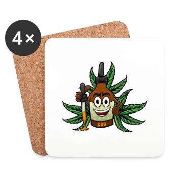 Plantesta Logo und Maskottchen - Untersetzer (4er-Set) - Weiß - Vorne