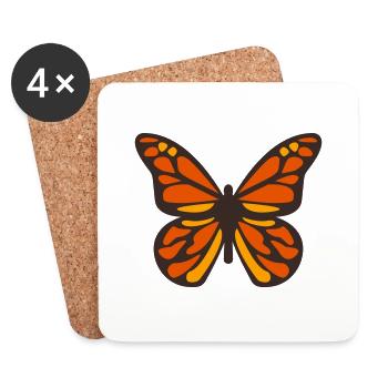 Monarch butterfly - Coasters (set of 4) - white - Front