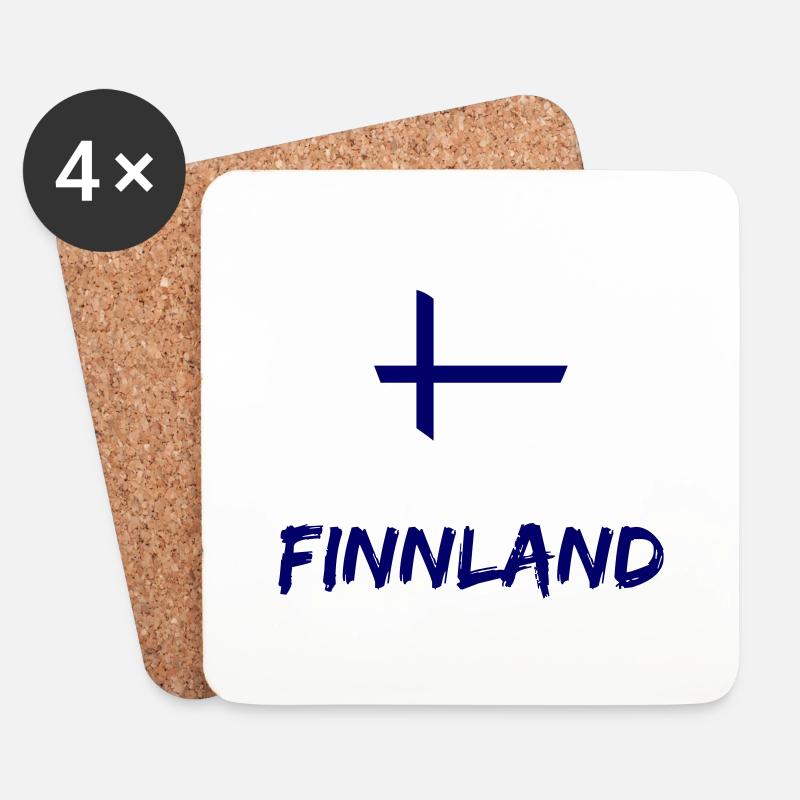 finnland herz - Untersetzer (4er-Set) - Weiß