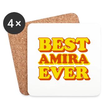 Amira Vorname Lustiges Geschenk - Untersetzer (4er-Set) - Weiß - Vorne