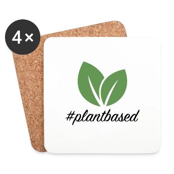 #plantbased Vegan - Untersetzer (4er-Set) - Weiß - Vorne