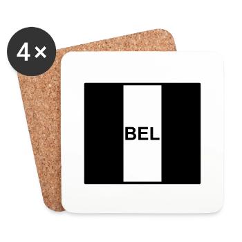 Belgium Tactical Flag - Coasters (set of 4) - white - Front