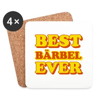 Bärbel First name Funny gift - Coasters (set of 4) - white - Front
