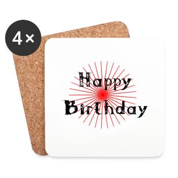 ALLES GUTE ZUM GEBURTSTAG. ALLES GUTE ZUM GEBURTSTAG. JAHRESTAG. - Untersetzer (4er-Set) - Weiß - Vorne