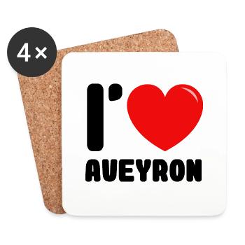 Aveyron Région de France - Dessous de verre (lot de 4) - blanc - Devant