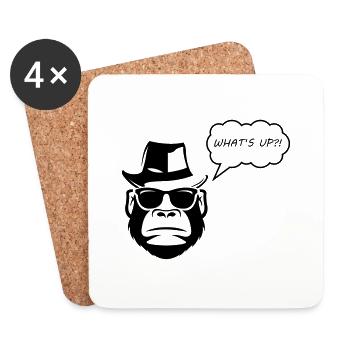 gorilla whats up - Untersetzer (4er-Set) - Weiß - Vorne
