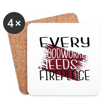 woodcutter chop wood statement jokes forest work - Coasters (set of 4) - white - Front