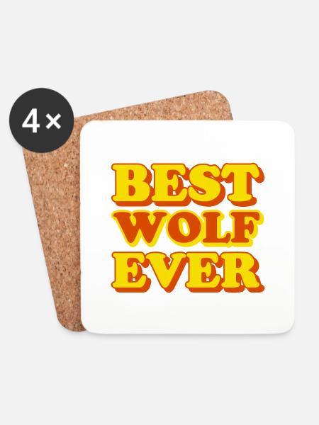 Wolf Vorname lustiges Geschenk - Untersetzer (4er-Set) - Weiß