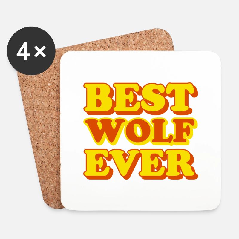 Wolf Vorname lustiges Geschenk - Untersetzer (4er-Set) - Weiß