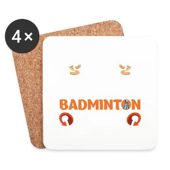 Eat Sleep Badminton Repeat Player Sport - Coasters (set of 4) - white - Front