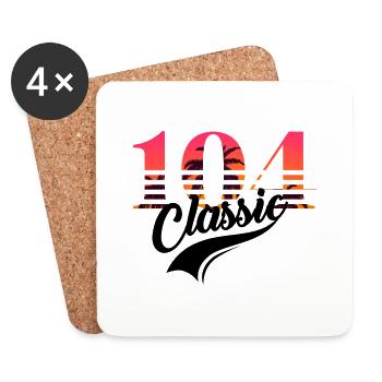 Vintage 104th Anniversary - Coasters (set of 4) - white - Front