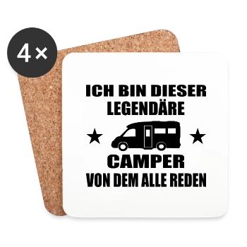 Camping - Untersetzer (4er-Set) - Weiß - Vorne