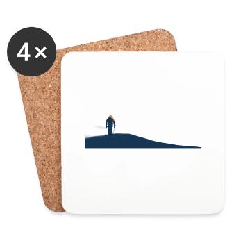 Skiing Freerider Adventure Skiing Freerider - Coasters (set of 4) - white - Front