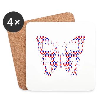 Tatouage Papillon Nature Papillons Mignon Cocon D’été - Dessous de verre (lot de 4) - blanc - Devant