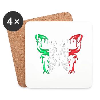 Italy Country Flag Official States Continent - Coasters (set of 4) - white - Front