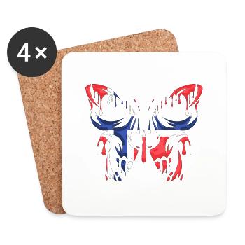 Norvège pays drapeau officiel états continent - Dessous de verre (lot de 4) - blanc - Devant